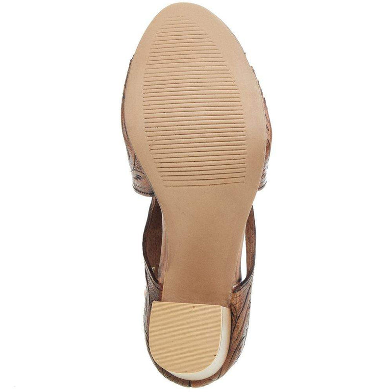 Roper Footwear Women`s Brown Tooled Leather Heel