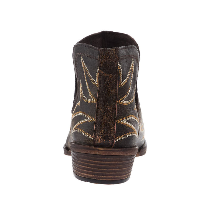 Roper Footwear Women`s Addie Brown Sanded Leather Bootie