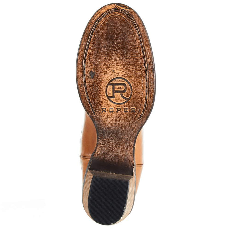 Roper Footwear Women`s Tan Burnished Leather Bootie