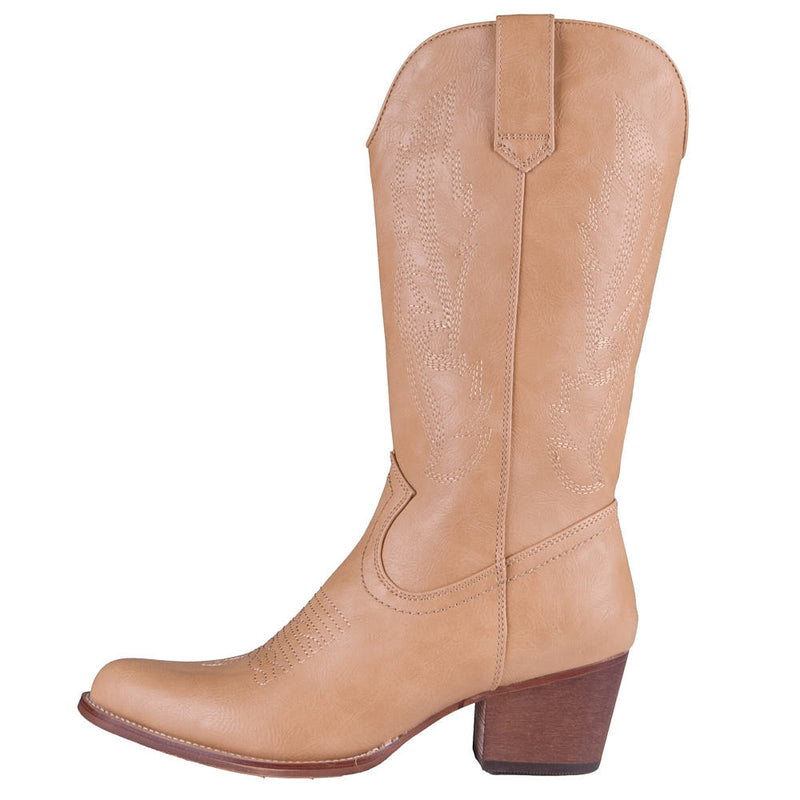 Roper Footwear Women's Vintage Faux Leather Tan Vamp 12in Matching Top Boot