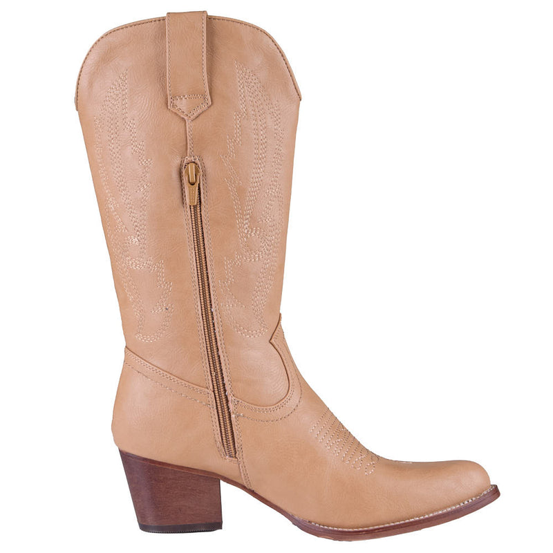 Roper Footwear Women's Vintage Faux Leather Tan Vamp 12in Matching Top Boot