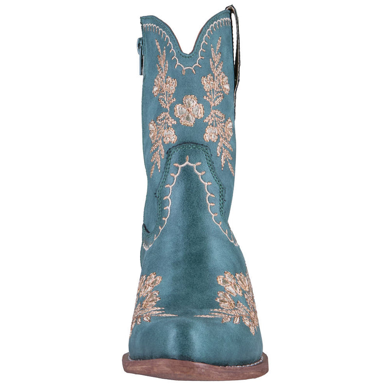 Roper Footwear Women's Wynona Turquoise Floral Inside Zipper 8in Boot