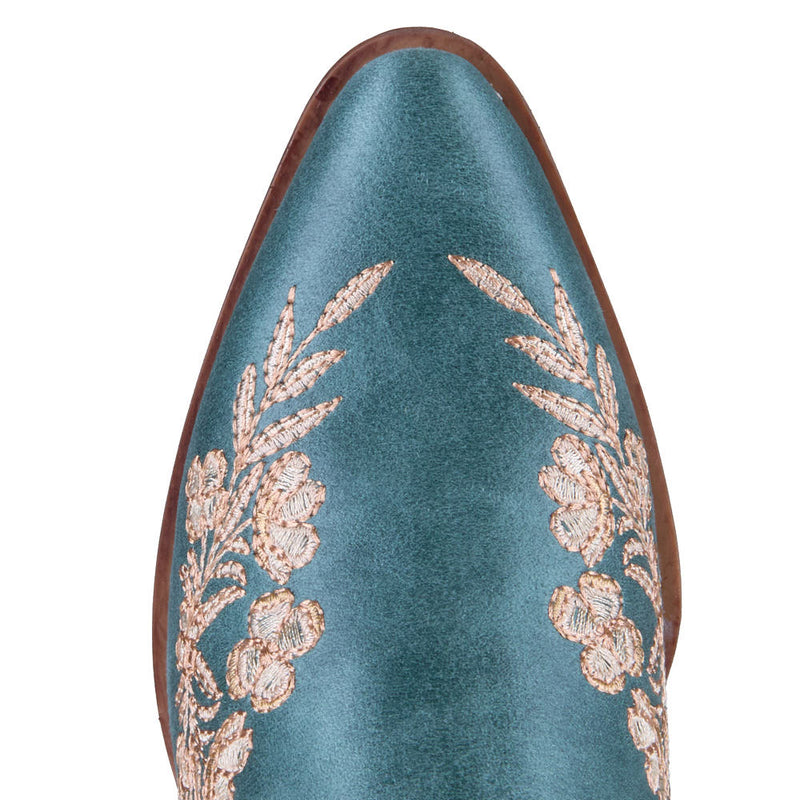 Roper Footwear Women's Wynona Turquoise Floral Inside Zipper 8in Boot