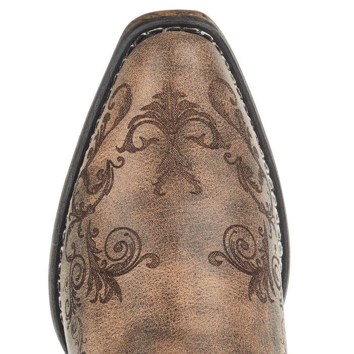 Roper Footwear Women`s Brown Faux Leather Laser Brown Boot