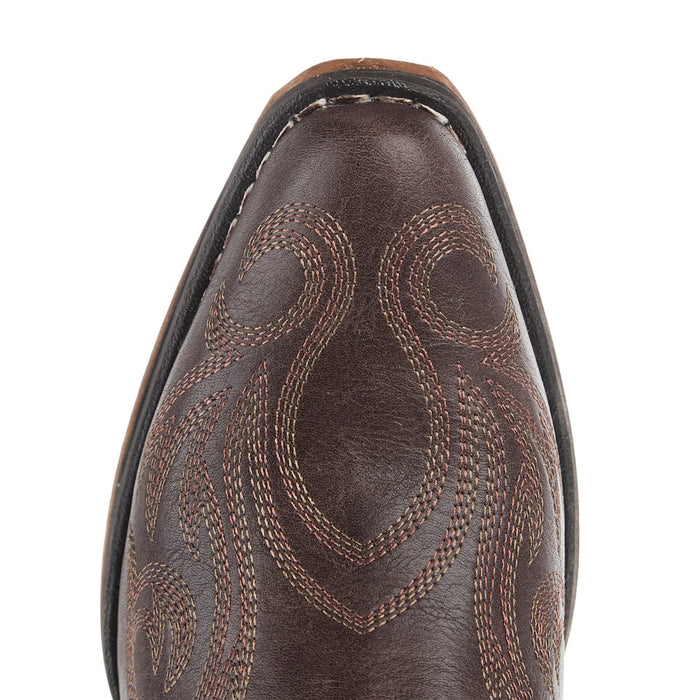 Roper Footwear Women`s Brown Vintage Faux Leather 12In Western Embroidered Top