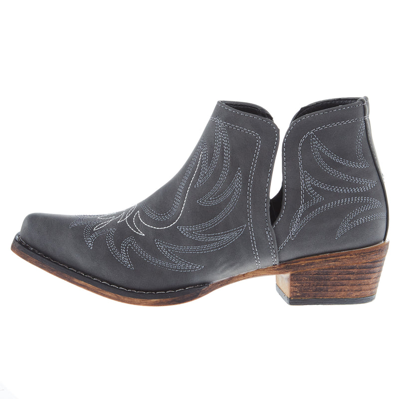 Roper Footwear Women's Ava Black Faux Leather Snip Toe Bootie