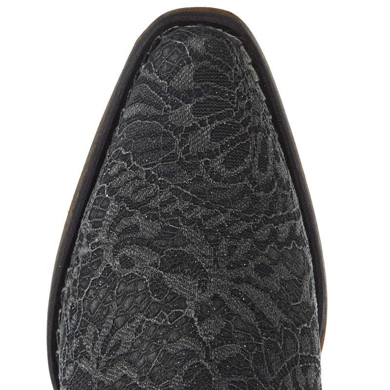Roper Footwear Women's Ava Black Lace Overlay Bootie