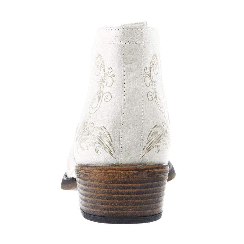 Roper Footwear Women's Ava White Faux Leather Bootie