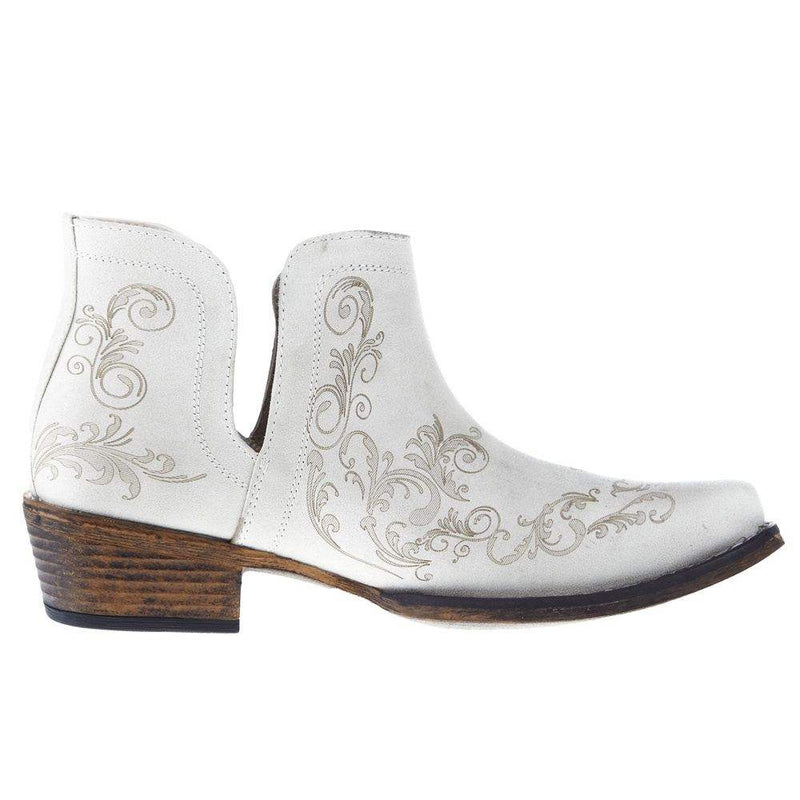 Roper Footwear Women's Ava White Faux Leather Bootie