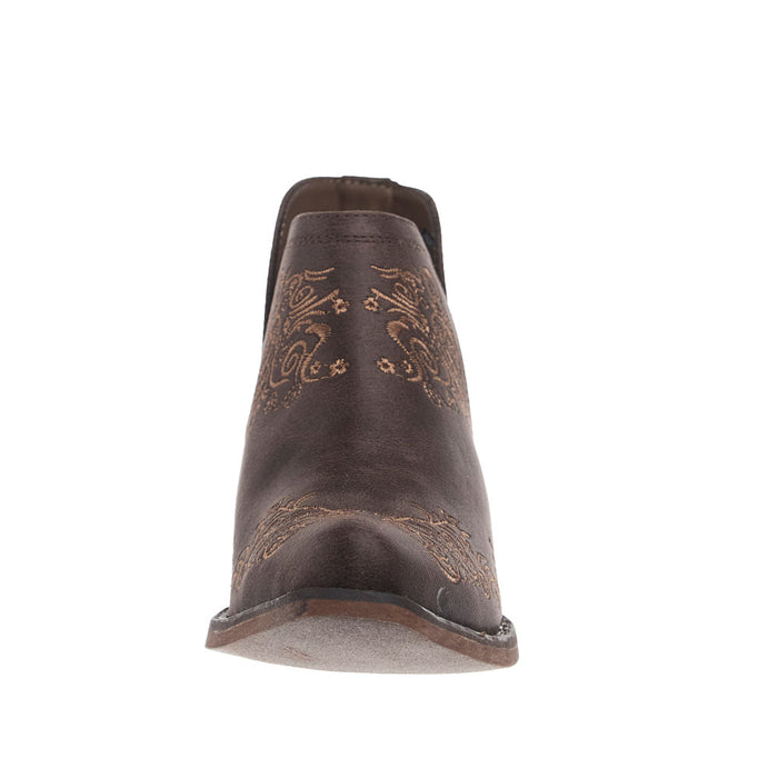 Roper Footwear Women's Brown Faux Leather 7In Snip Toe Bootie