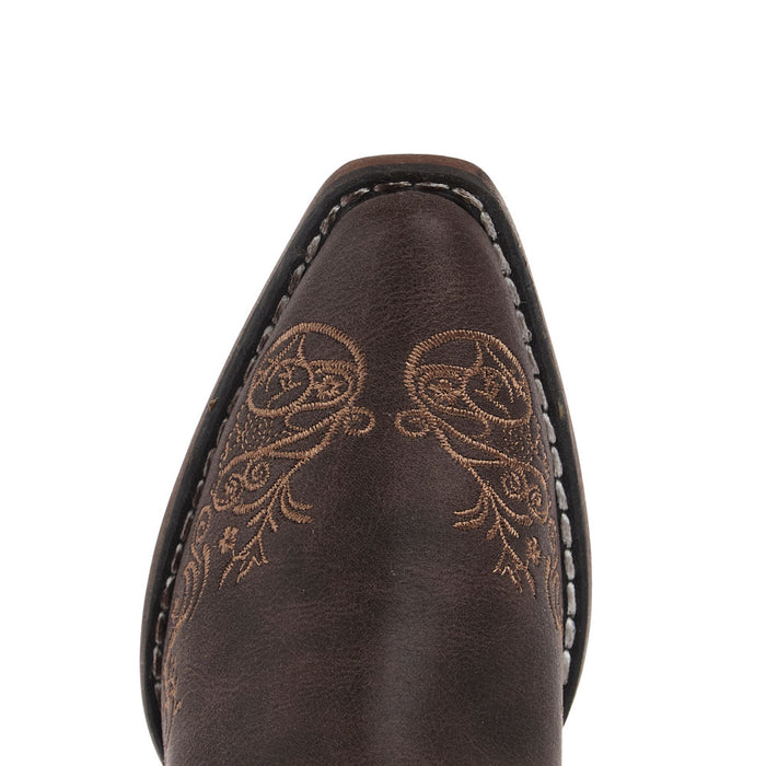 Roper Footwear Women's Brown Faux Leather 7In Snip Toe Bootie