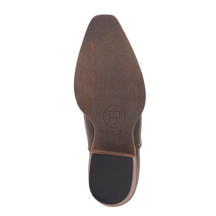 Roper Footwear Women's Brown Faux Leather 7In Snip Toe Bootie