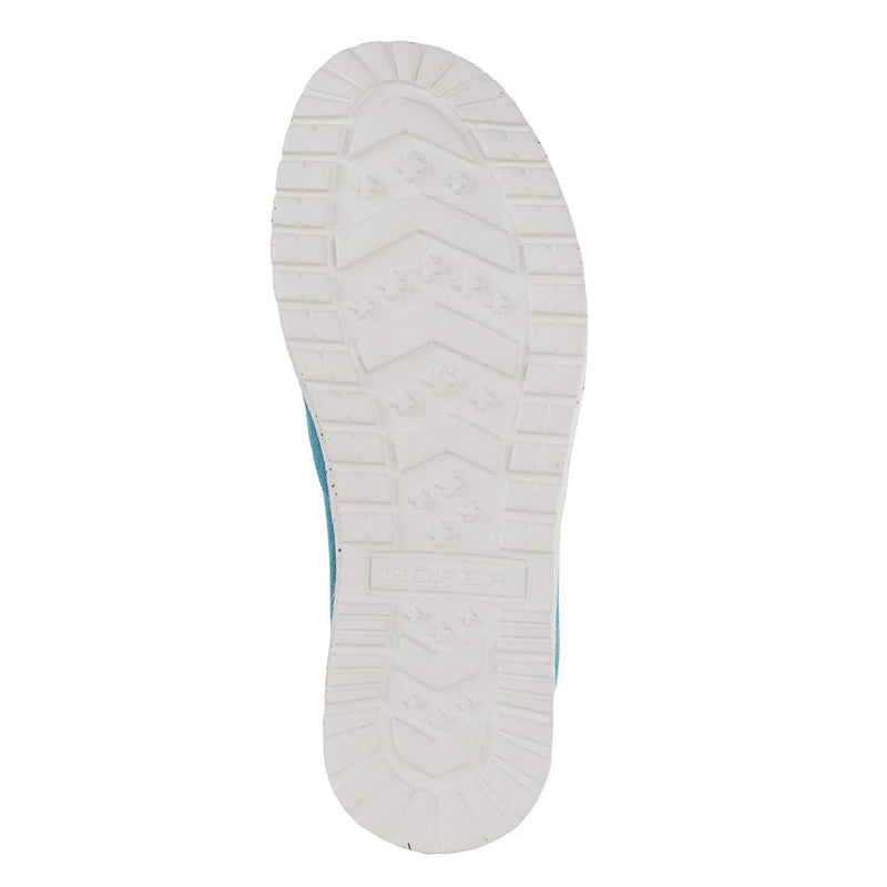 Roper Footwear Womens Turquoise Canvas Slip on Moc