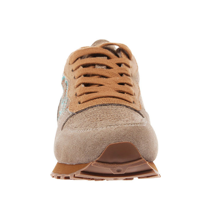 Roper Footwear Women`s Beige Suede Giddyup Western Stitch Jogger