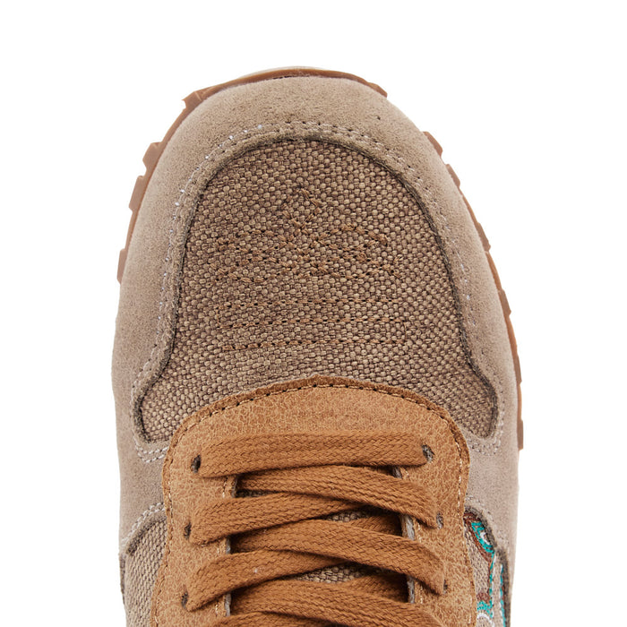 Roper Footwear Women`s Beige Suede Giddyup Western Stitch Jogger