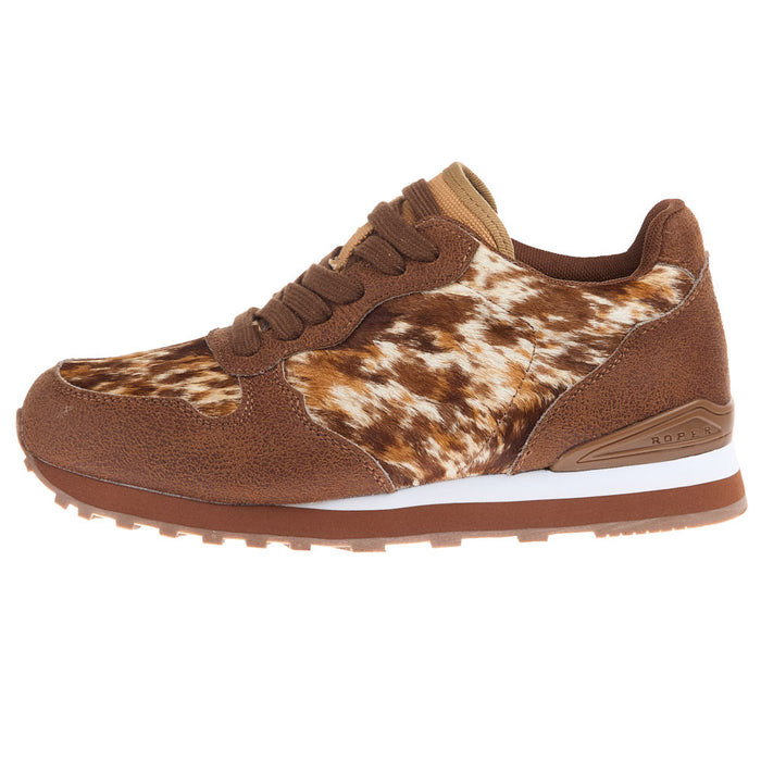 Roper Footwear Women`s Giddy Up Brown Hair on Hide Sneaker