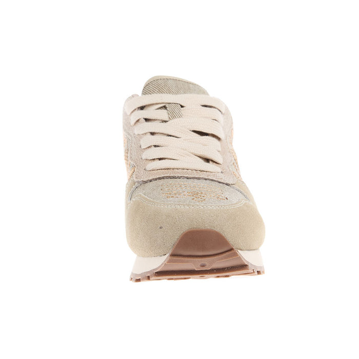 Roper Footwear Women's Giddy Up Cream Cow Suede Western Stitch Sneaker