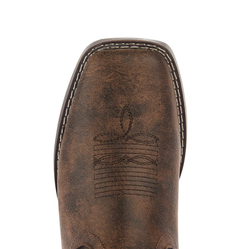 Roper Footwear Women`s Bailey Brown Leather Vamp 12In Floral Embroidered Top Boot