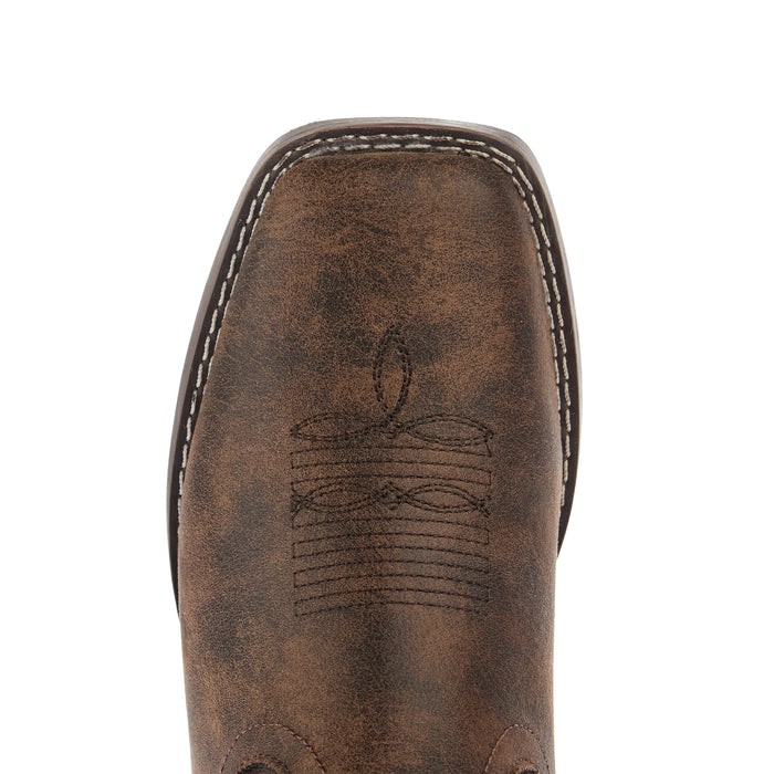 Roper Footwear Women`s Bailey Brown Leather Vamp 12In Floral Embroidered Top Boot