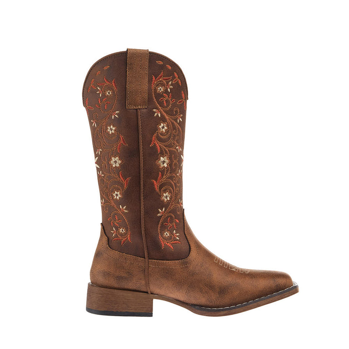 Roper Footwear Women's Bailey Vintage Tan Leather Vamp 11
