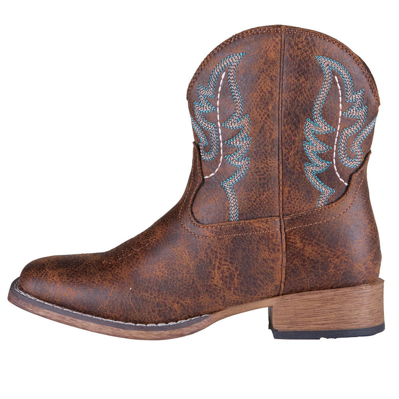 Roper Footwear Women's Vintage Cognac Faux Leather Vamp 7in Matching Top Boot