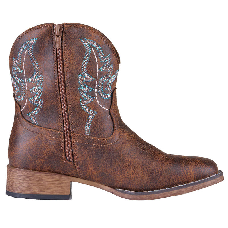 Roper Footwear Women's Vintage Cognac Faux Leather Vamp 7in Matching Top Boot