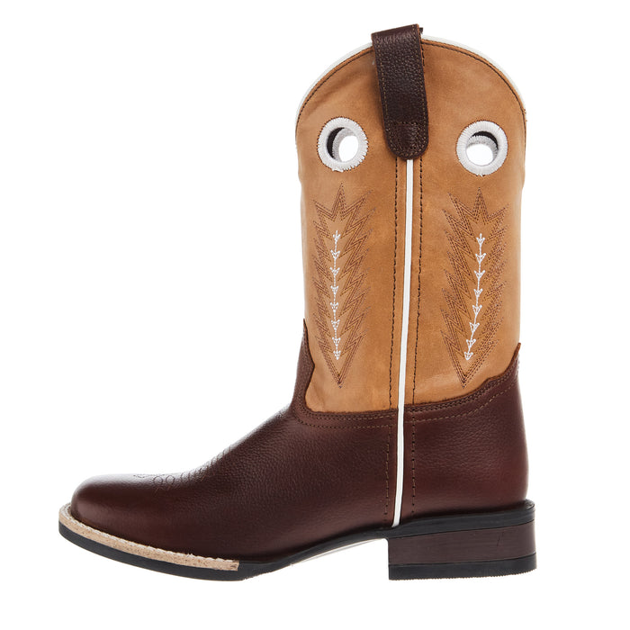 Roper Footwear Youth James Brown Leather Vamp w/ Tan Shaft Square Toe Boot