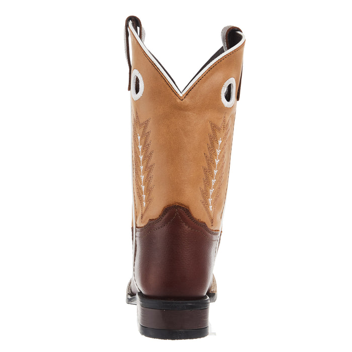 Roper Footwear Youth James Brown Leather Vamp w/ Tan Shaft Square Toe Boot