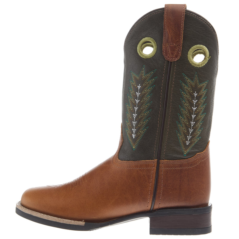 Roper Footwear Youth James with Green Leather Shaft Cowboy Boot