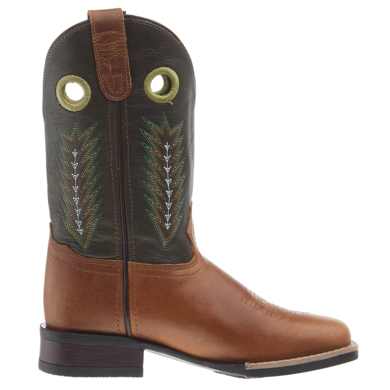 Roper Footwear Youth James with Green Leather Shaft Cowboy Boot