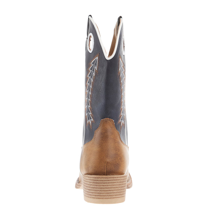 Roper Footwear Big Kids Walker Tan Square Toe with Navy Shaft Boot