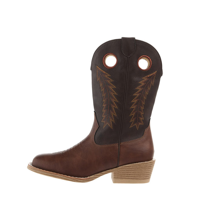 Roper Footwear Kid's Brown Faux Vamp 10in Dark Brown Faux Top