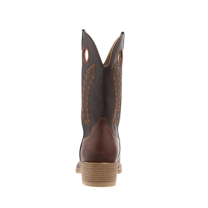 Roper Footwear Kid's Brown Faux Vamp 10in Dark Brown Faux Top