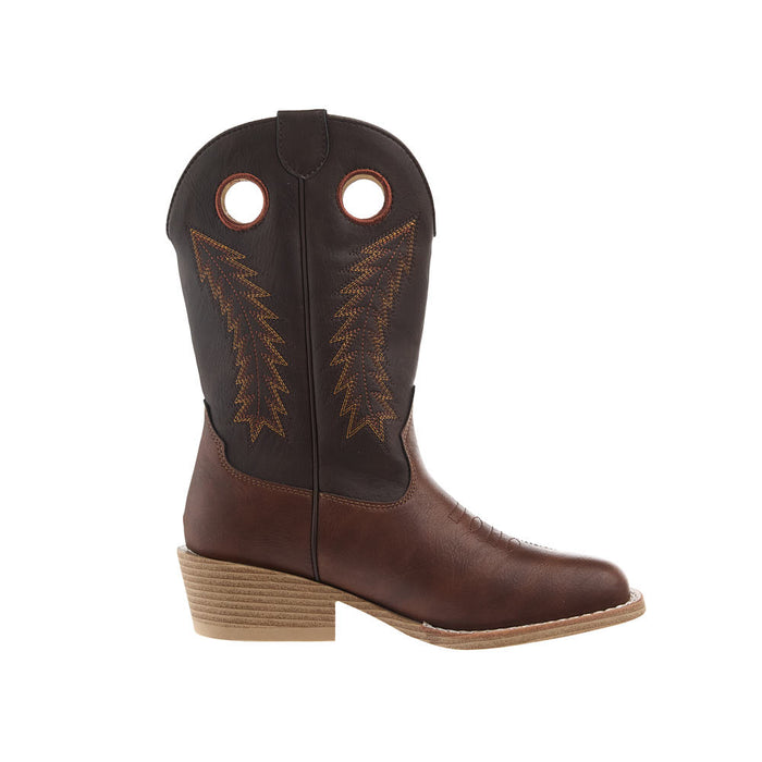 Roper Footwear Kid's Brown Faux Vamp 10in Dark Brown Faux Top