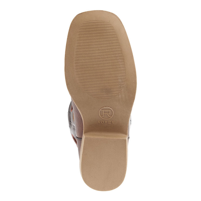 Roper Footwear Kid's Brown Faux Vamp 10in Dark Brown Faux Top