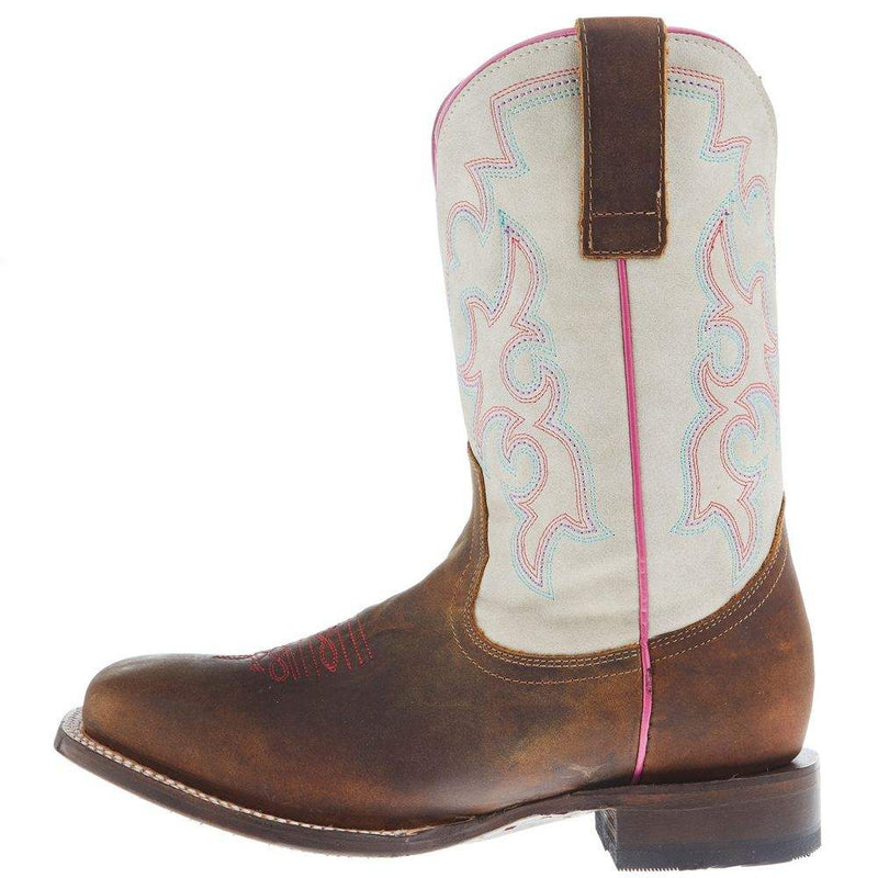 Roper Footwear Big Kids Maci 10 In Cream Top Boot