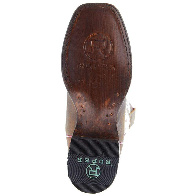 Roper Footwear Big Kids Maci 10 In Cream Top Boot