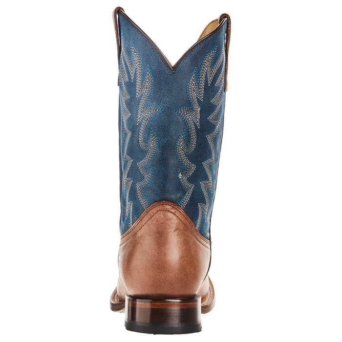 Roper Footwear Youth Bart Burnished Brown and Vintage Dark Blue Shaft Cowboy Boot