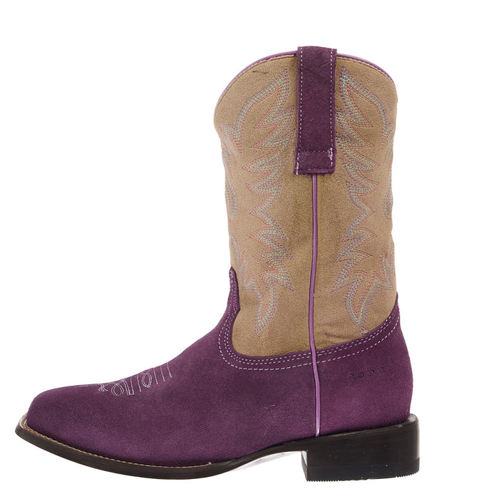 Roper Footwear Youth Willa Purple Suede Cowgirl Boot
