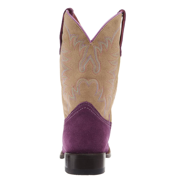 Roper Footwear Youth Willa Purple Suede Cowgirl Boot