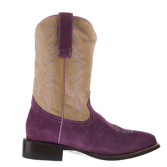 Roper Footwear Youth Willa Purple Suede Cowgirl Boot