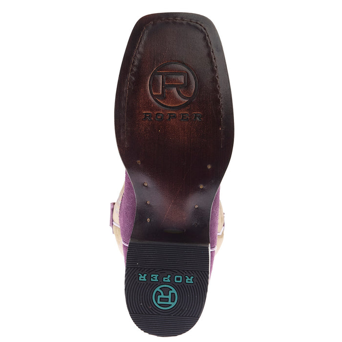 Roper Footwear Youth Willa Purple Suede Cowgirl Boot