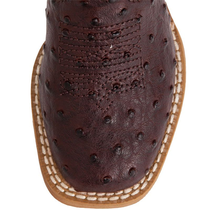 Roper Footwear Kid's Brown Ostrich Print Cowboy Boots