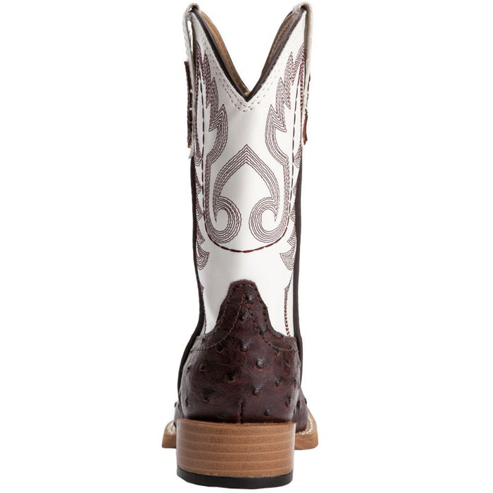 Roper Footwear Kid's Brown Ostrich Print Cowboy Boots
