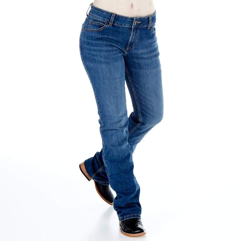 Wrangler Women's Essential Mid Rise Boot Cut Jeans