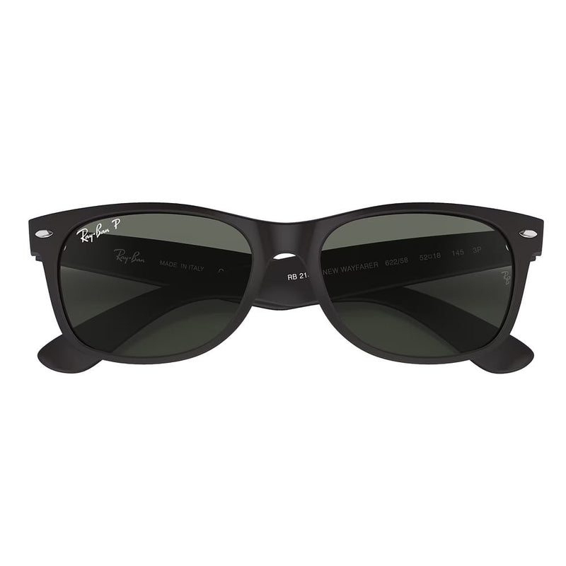 Ray-Ban New Wayfarer Rubber Black & Green Polarized Sunglasses