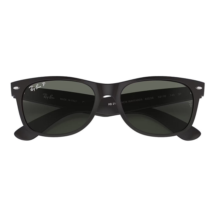 Ray-Ban New Wayfarer Rubber Black & Green Polarized Sunglasses