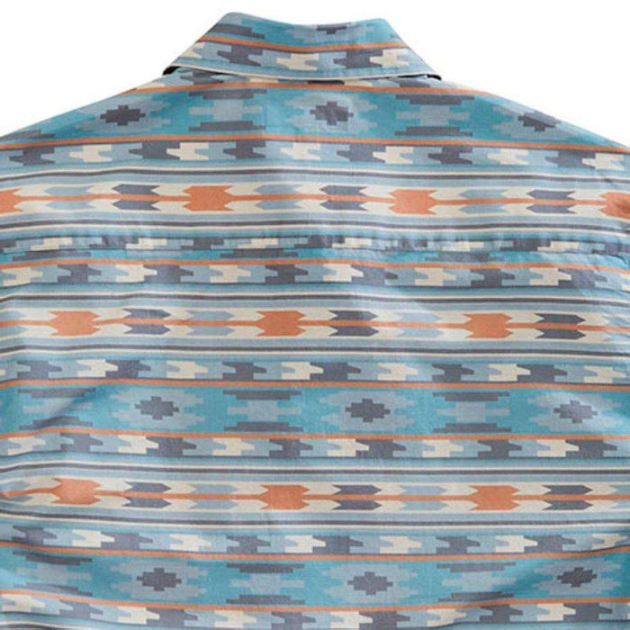 Tin Haul Men's Grey Aztec Print Short Sleeve Snap Shirt