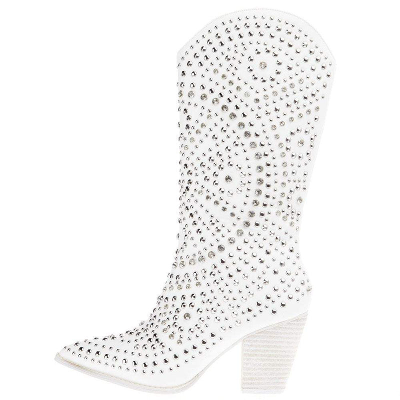 Corkys Footwear Corky Women`s Boot Scootin White Sparkles Cowgirl Boots