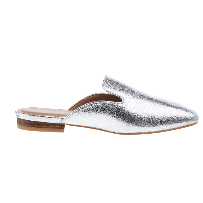 Corkys Footwear Womens Spotlight Silver Slide Loafer